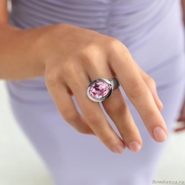 Кольцо Qudo, TIVOLA big G light rose  19 мм, 632111/19 R/G